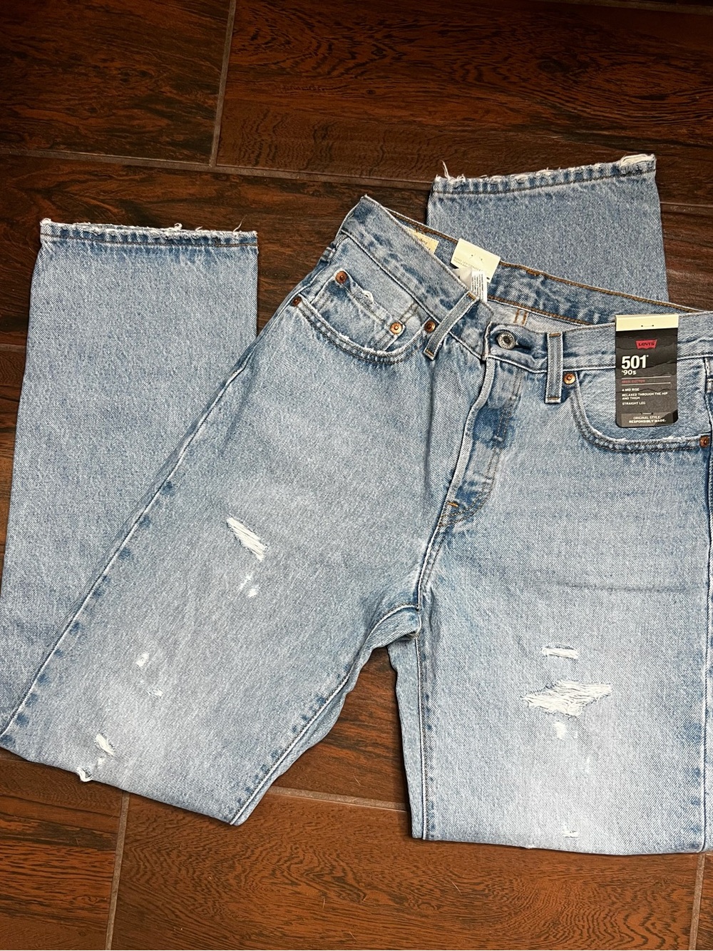 Levi's 501 Light Blue Straight Leg Jeans